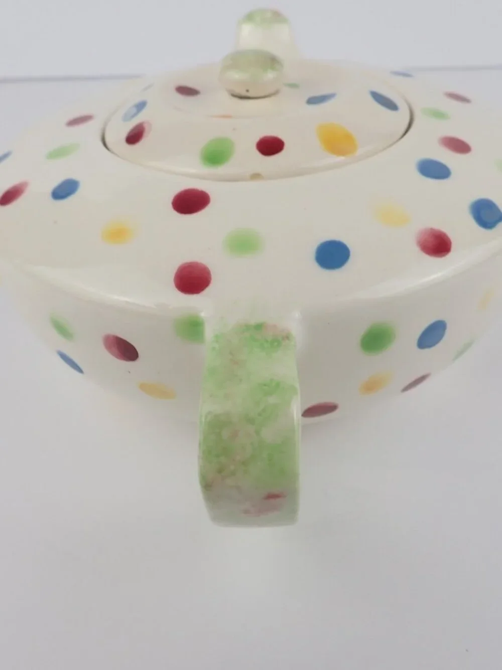 Ceramic Polka Dot Spotted Small Teapot W/Lid